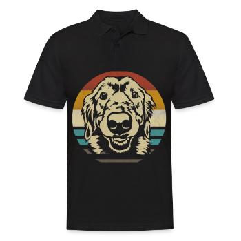 Golden Retriever Hund retro vintage Silhouette - Männer Poloshirt - Schwarz - Vorne - Kai (181cm)