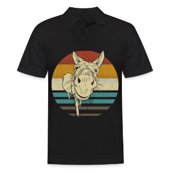 Donkey retro vintage not a stupid donkey at all - Men's Polo Shirt - black - Front - Kai (181cm)
