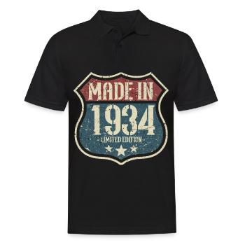 1934 vintage né anniversaire mari femme rétro - Polo Homme - noir - Devant - Kai (181cm)