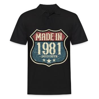1981 Birthday Born In 1981 Retro Vintage - Men's Polo Shirt - black - Front - Kai (181cm)