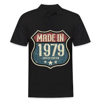 1979 Birthday Born In 1979 Retro Vintage - Men's Polo Shirt - black - Front - Kai (181cm)