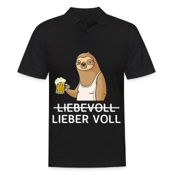 Lieber Voll als Liebevoll Bier - Männer Poloshirt - Schwarz - Vorne - Kai (181cm)