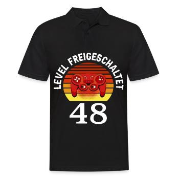 Level 48 Unlocked 48 Birthday 48 years old - Men's Polo Shirt - black - Front - Kai (181cm)