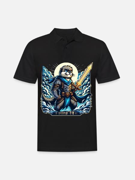 MutiOtterkrieger Mit Magischem Schwert - Männer Poloshirt - Schwarz