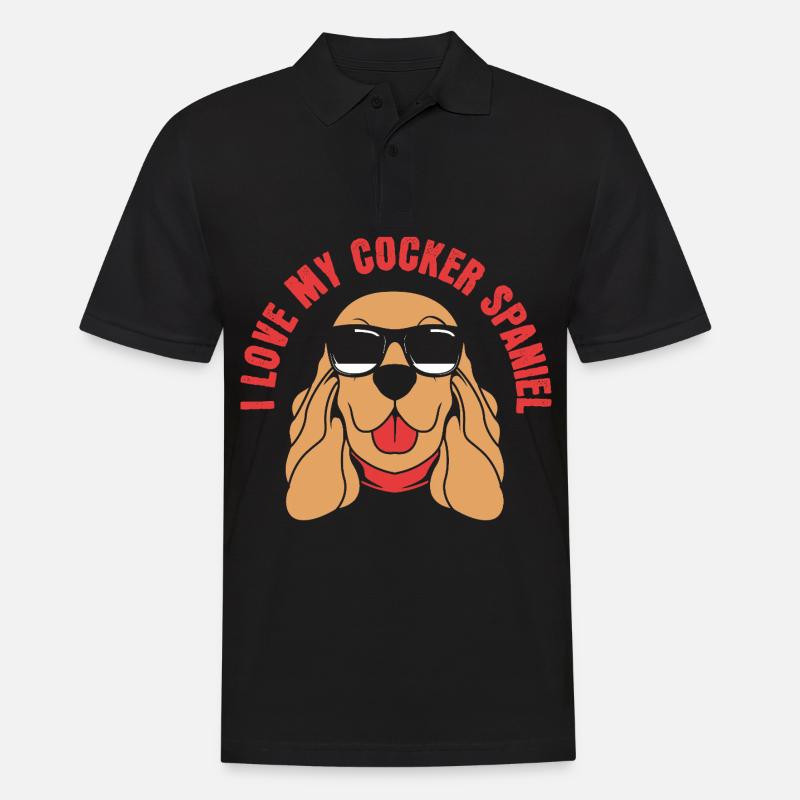 Papa Cocker Spaniel - Polo Homme - noir