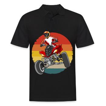Quad vintage quad rider offroad biker - Men's Polo Shirt - black - Front - Kai (181cm)
