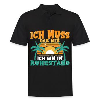Rente Ruhestand - Männer Poloshirt - Schwarz - Vorne - Kai (181cm)