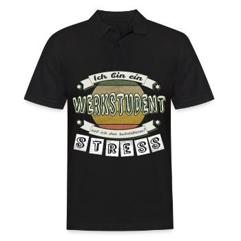 Werkstudent - soll ich das übersetzen? STRESS - Männer Poloshirt - Schwarz - Vorne - Kai (181cm)