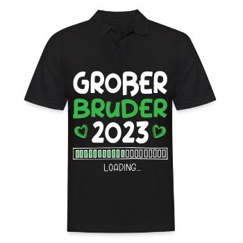 Großer Bruder 2023 Loading Herz - Männer Poloshirt - Schwarz - Vorne - Kai (181cm)