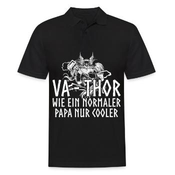 Fathor Vathor Vater Thor Hammer Vatertag Geschenk - Männer Poloshirt - Schwarz - Vorne - Kai (181cm)