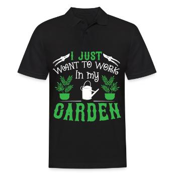 Gardener in the garden Hobby gardener cares for plants - Men's Polo Shirt - black - Front - Kai (181cm)