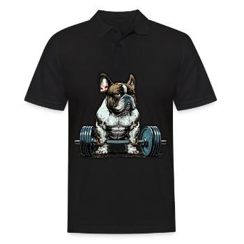 Français Bulldog Frenchie Bodybuilding Dog - Polo Homme - noir - Devant - Kai (181cm)