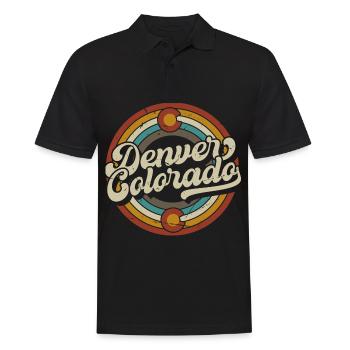 Denver Colorado City State États-Unis Randonnée rétro - Polo Homme - noir - Devant - Kai (181cm)