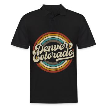 Denver Colorado City State États-Unis Randonnée rétro - Polo Homme - noir - Devant - Kai (181cm)