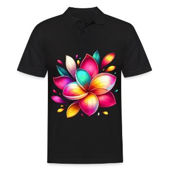 Colorful flower in rainbow colors - Men's Polo Shirt - black - Front - Kai (181cm)