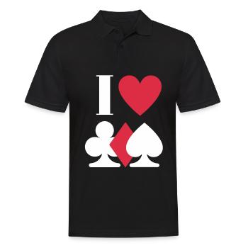 Skat Herz Liebe Leidenschaft Hobby Geschenk - Männer Poloshirt - Schwarz - Vorne - Kai (181cm)