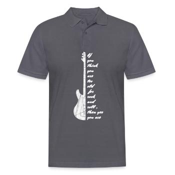 Guitare cadeau guitariste Rock Heavy Metal musique - Polo Homme - charbon - Devant - Nico (186cm)