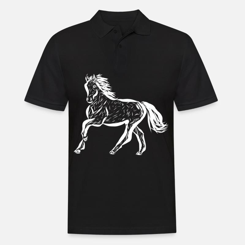 Pferd - Männer Poloshirt - Schwarz