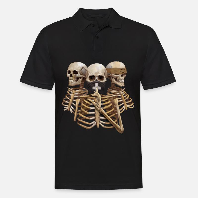 Skeleton Hear No Evil. Speak No Evil. See No Evil - Men's Polo Shirt - black