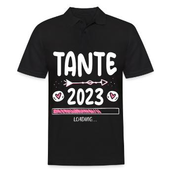 Tante 2023 Loading - Männer Poloshirt - Schwarz - Vorne - Kai (181cm)