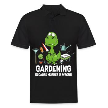 Gardening Because Murder Is Wrong Dino Knife - Men's Polo Shirt - black - Front - Kai (181cm)