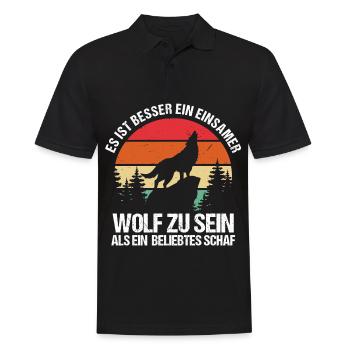 Besser Ein Einsamer Wolf Als Ein Beliebtes Schaf - Männer Poloshirt - Schwarz - Vorne - Kai (181cm)