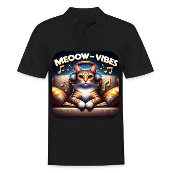Meoow-Vibes Musical Cat Joy - Men's Polo Shirt - black - Front - Kai (181cm)