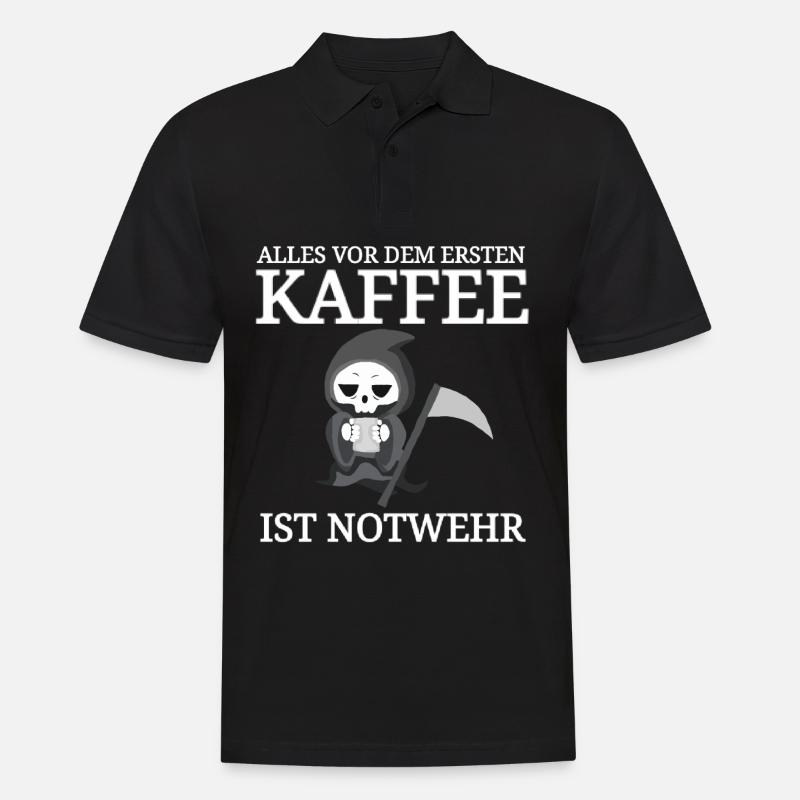 lustiger Kaffee Spruch Coffee Sprüche Cafe Tod - Männer Poloshirt - Schwarz