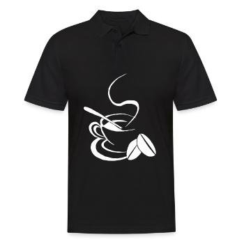 kaffee, milchkaffee, koffein, Sucht, Espresso - Männer Poloshirt - Schwarz - Vorne - Kai (181cm)