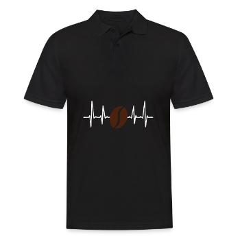 Coffee Heartbeat Coffee Bean Coffee Cafe - Men's Polo Shirt - black - Front - Kai (181cm)