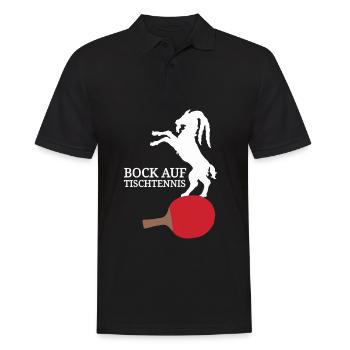 Tennis Ziege lustiger Spruch Bock auf Tischtennis - Männer Poloshirt - Schwarz - Vorne - Kai (181cm)