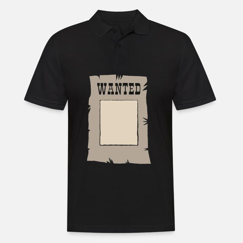 Wanted Verbrecher Gefängnis - Männer Poloshirt - Schwarz