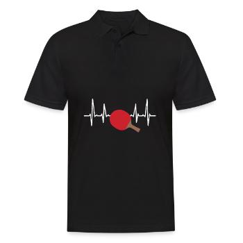 Tischtennis Herzschlag - Männer Poloshirt - Schwarz - Vorne - Kai (181cm)