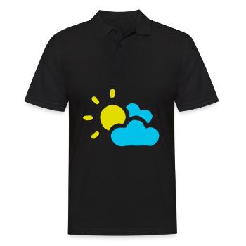 Bewölkt Sonne Wolken Himmel Sommer Frühling - Männer Poloshirt - Schwarz - Vorne - Kai (181cm)