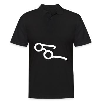 Brille Brillen Glases Blind Optiker Geschenk - Männer Poloshirt - Schwarz - Vorne - Kai (181cm)