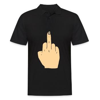 Middle finger gift - Men's Polo Shirt - black - Front - Kai (181cm)