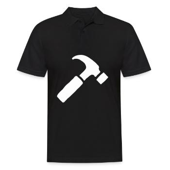Hammer Werkzeug Handwerker Geschenk - Männer Poloshirt - Schwarz - Vorne - Kai (181cm)