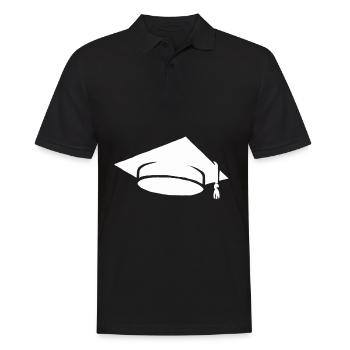 Abschluss Diplom Studium Student Studenten Hut - Männer Poloshirt - Schwarz - Vorne - Kai (181cm)
