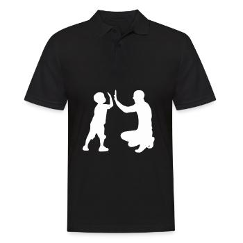 Père et fils papa enfant famille papa fils cadeau - Polo Homme - noir - Devant - Kai (181cm)