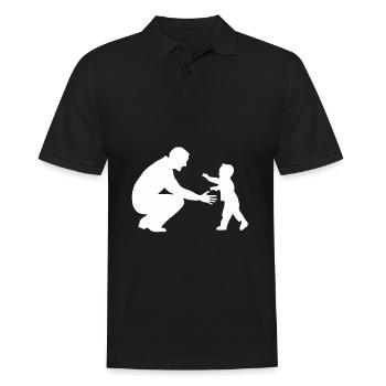 Père et fils Papa Son Cadeau Papa Enfant Famille - Polo Homme - noir - Devant - Kai (181cm)