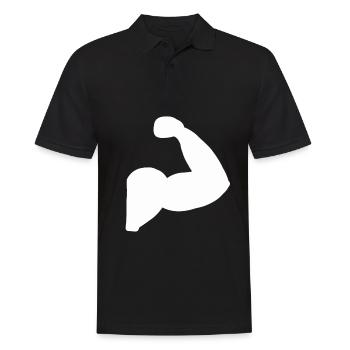 Muscle d'haltérophilie Biceps Bodybuilder Fitness Fit - Polo Homme - noir - Devant - Kai (181cm)