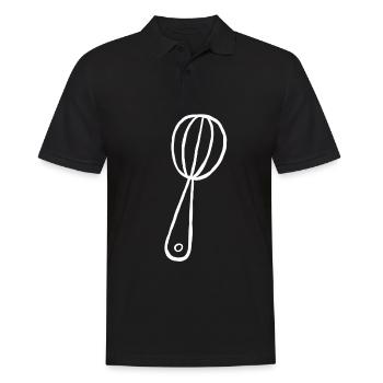 Whisk kitchen cook bake gift amateur chef - Men's Polo Shirt - black - Front - Kai (181cm)