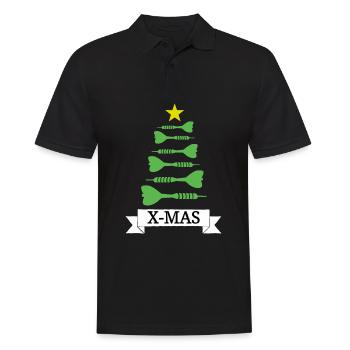 Weihnachten Dart Pfeil Dartscheibe Darts X-Mas - Männer Poloshirt - Schwarz - Vorne - Kai (181cm)