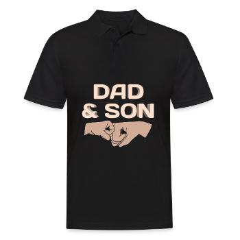 Vater Sohn Kind Dad Baby Dad Son Familie Vatertag - Männer Poloshirt - Schwarz - Vorne - Kai (181cm)