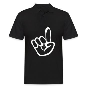 Hand sign gift sign forefinger - Men's Polo Shirt - black - Front - Kai (181cm)