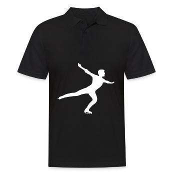 Schlittschuh Eislauf Eiskunstlauf Eiskunstlaufe - Männer Poloshirt - Schwarz - Vorne - Kai (181cm)