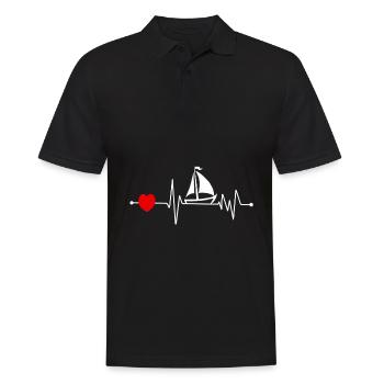 Segelsport Kapitän Segler Segel Boot Segeln Schiff - Männer Poloshirt - Schwarz - Vorne - Kai (181cm)