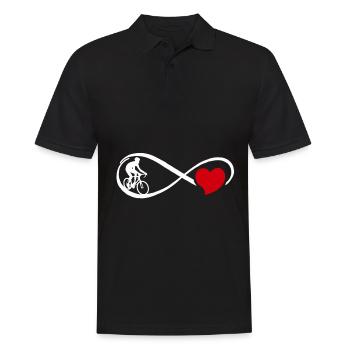 J'aime le vélo vélo coeur roue de cyclisme - Polo Homme - noir - Devant - Kai (181cm)