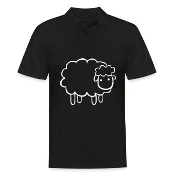 Sheep gift animal little sheep farm shepherd - Men's Polo Shirt - black - Front - Kai (181cm)