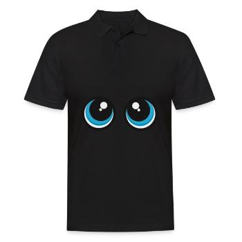 cute eyes facial expressions cute baby look gift - Men's Polo Shirt - black - Front - Kai (181cm)